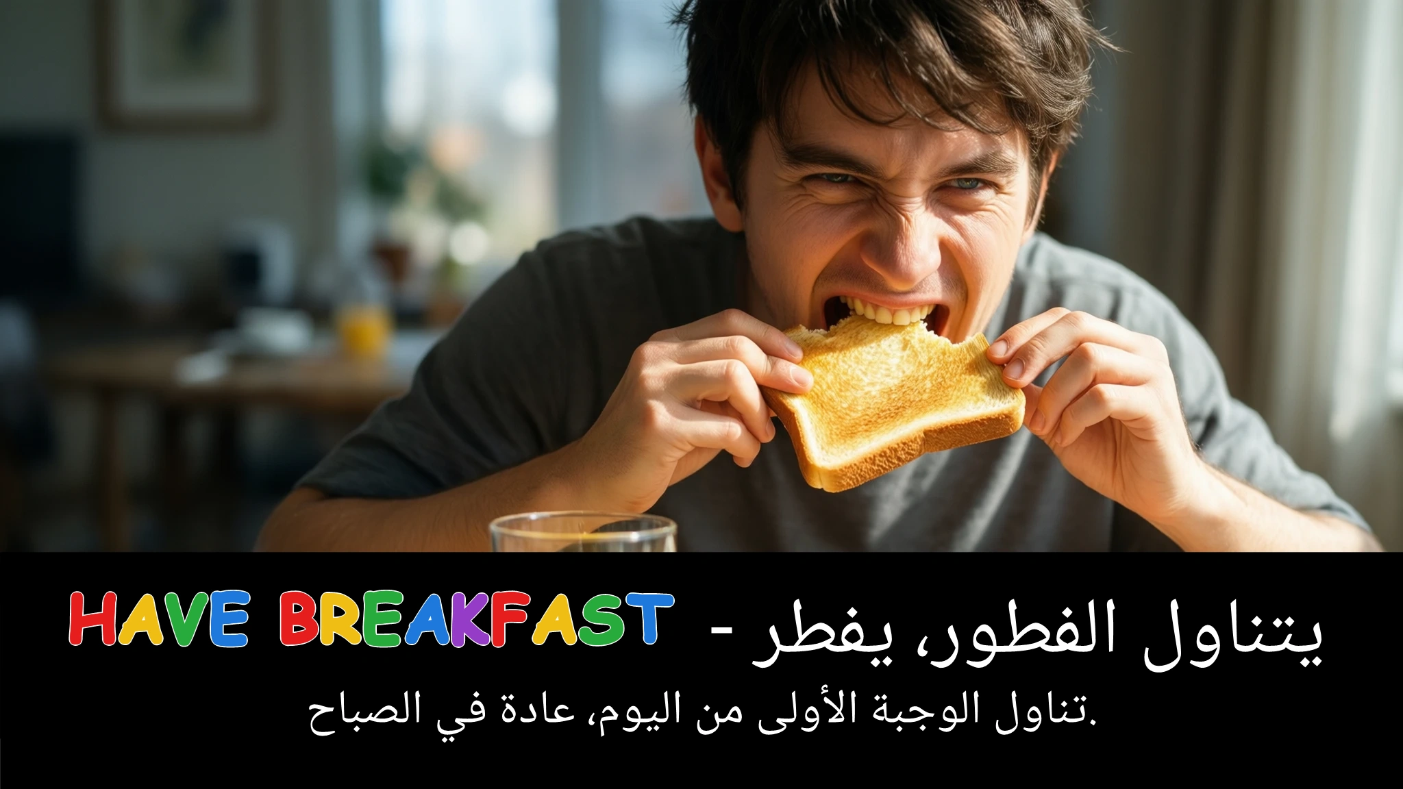 Arabic Illustration for have breakfast